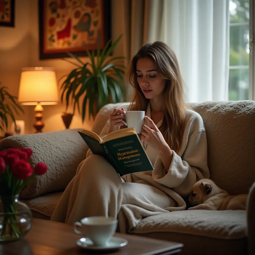 Egy boldog ember, aki éppen a hipertónia csökkentésére készült teát issza.